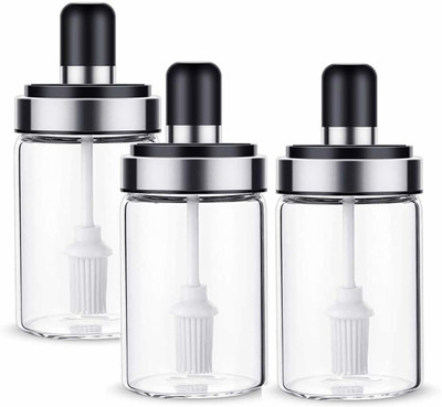Fryio Glass Utility Container  - 250 ml(Pack of 3, Multicolor)