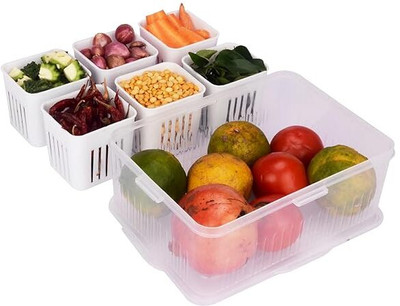 NEWSPARSH Plastic Fridge Container  - 2200 ml(White)