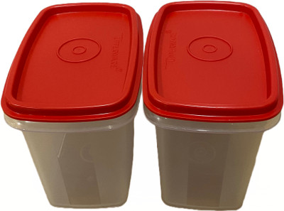 TUPPERWARE Plastic Grocery Container  - 800 ml, 800 ml(Pack of 2, White, Red)