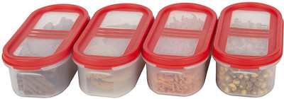 Flipkart SmartBuy Plastic Utility Container  - 525 ml(Pack of 4, Red)