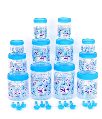 PEYTON Plastic Grocery Container  - 250 ml, 500 ml, 750 ml, 1000 ml, 1500 ml, 2000 ml(Pack of 12, Blue)