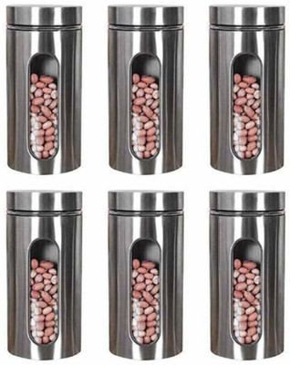 NAVPATH Steel, Glass Utility Container  - 800 ml(Pack of 6, Silver)