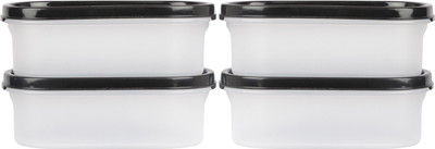 Flipkart SmartBuy Plastic Grocery Container  - 525 ml(Pack of 4, Black)