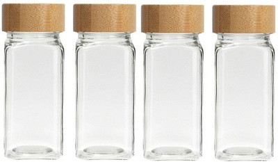 Ginoya Brothers Glass Utility Container  - 100 ml(Pack of 4, Clear)