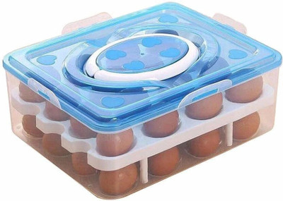 forsel Plastic Egg Container  - 2.6 dozen(Blue, Clear)