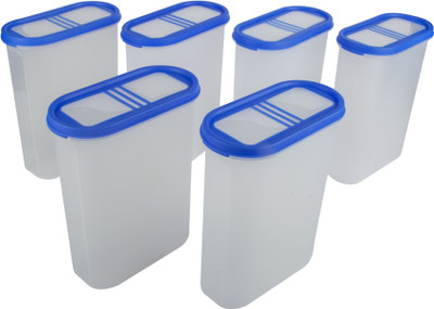 Cutting EDGE Plastic Grocery Container  - 2400 ml(Pack of 6, Blue)