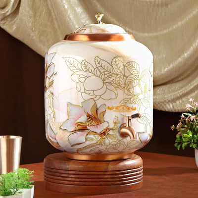 Crockery Wala And Company Copper Utility Container  - 18 L(White)