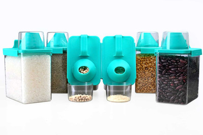 Sentricus Plastic Grocery Container  - 1200 ml(Pack of 6, Clear)
