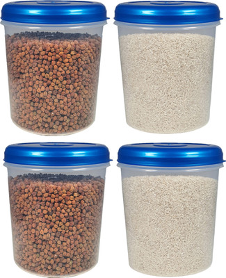 N H Enterprise Plastic Grocery Container  - 5000 ml(Pack of 4, Blue)
