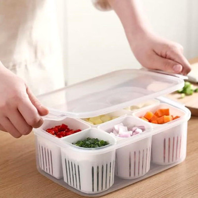 AARUKCREATION Plastic Grocery Container  - 2000 ml(White)