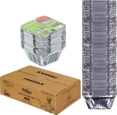 Freshee Aluminium Utility Container  - 120 ml(Pack of 200, Silver)