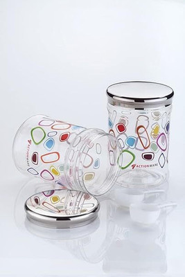 MK MART Plastic Pickle Jar  - 350 ml(Pack of 2, Multicolor)