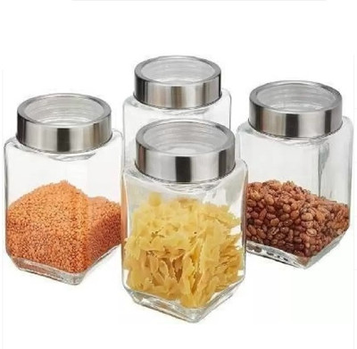 GR8INDIA Glass Utility Container  - 350 ml(Pack of 4, Clear)