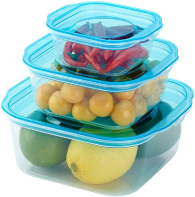 ORMAN Plastic Fridge Container  - 500 ml, 750 ml, 1000 ml(Pack of 3, White)