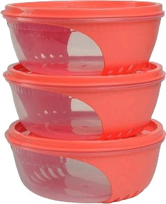 Unica Plastic Utility Container  - 1150 ml(Pack of 3, Red)