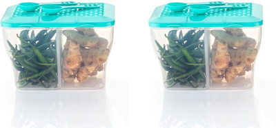 Metrolife Plastic Grocery Container  - 2000 ml(Pack of 2, Green)