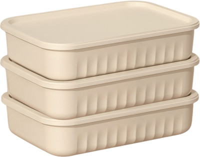 HoopVool Plastic Utility Container  - 7 L(Pack of 3, Beige)