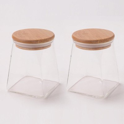 KUBER INDUSTRIES Glass Utility Container  - 360 ml(Pack of 2, Clear)