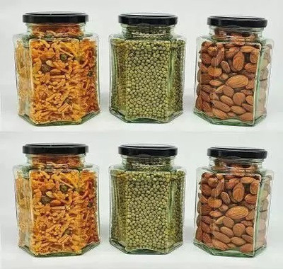 VERPHX Glass Grocery Container  - 250(Pack of 6, Clear)