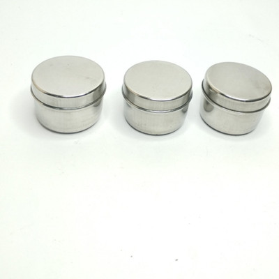 SENVIA Stainless Steel Utility Container  - 200 ml(Pack of 3, Grey)