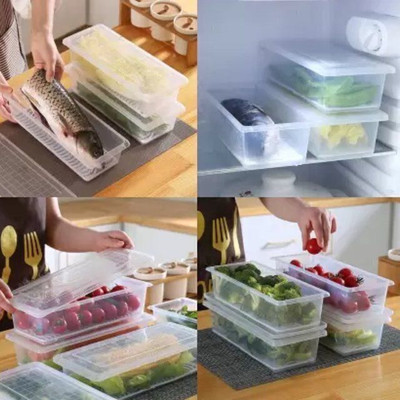 Zubix Plastic Fridge Container  - 1500 ml(Pack of 6, White)