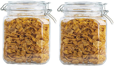 GOOD TO GREAT CREATION Glass Grocery Container  - 750 ml(Pack of 2, Clear)