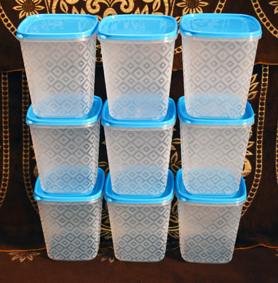 Loknath Plastic Grocery Container  - 2000 ml(Pack of 9, Blue)