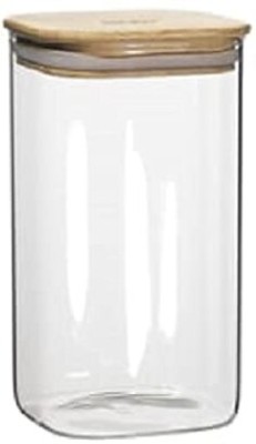 HALO NATION Glass, Wooden Utility Container  - 1200 ml(Clear)