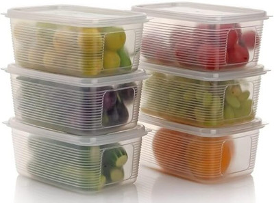 Waco creation Plastic Fridge Container  - 1800 ml(Pack of 4, Transparent)