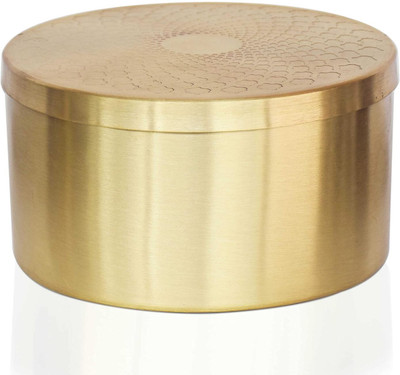 Pure Source India Brass Cookie Jar  - 1200 ml(Gold)