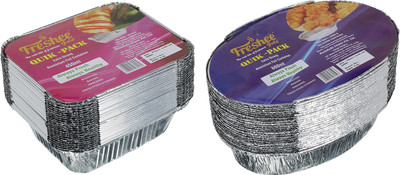 Freshee Aluminium Utility Container  - 1050 ml(Pack of 2, Silver)