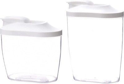 HEXONIQ Polypropylene Grocery Container  - 1000 ml, 1500 ml(Pack of 2, Clear)