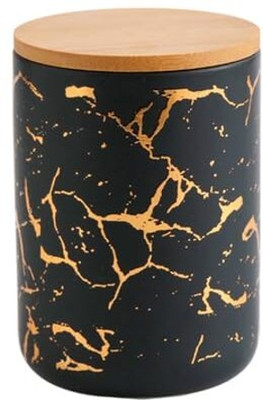 UMAI Ceramic Grocery Container  - 800 ml(Black)