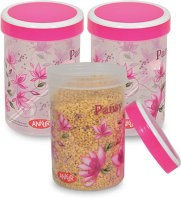 ANKUR Plastic Utility Container  - 1000 ml(Pack of 3, Pink)