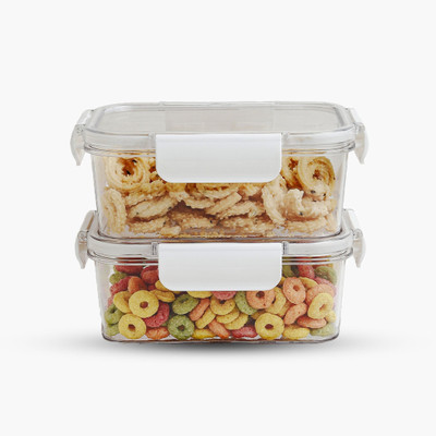 SCL Steelo Plastic Grocery Container  - 800 ml(Pack of 2, White)