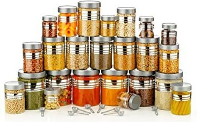 Smartzone Plastic Grocery Container  - 2000 ml(Pack of 24, Silver)