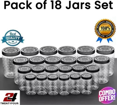 Zero celsius Plastic Grocery Container  - 1000 ml, 500 ml, 250 ml(Pack of 18, Clear)