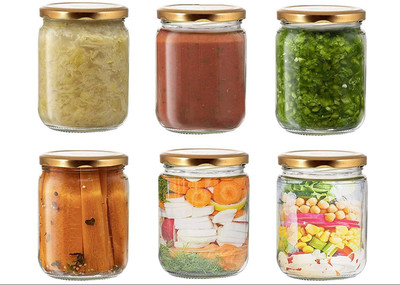 AKGLASSWORKS Glass Grocery Container  - 550 ml(Pack of 6, White)