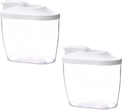 pepplo Plastic Grocery Container  - 1000 ml(Pack of 2, White)