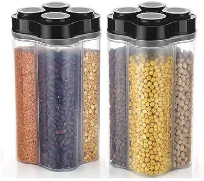 Jespper Collection Plastic Utility Container  - 3000 ml(Pack of 2, Clear)