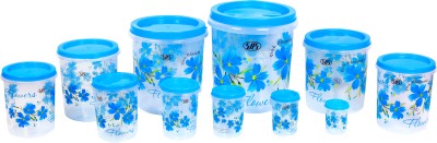 SAS Plastic Grocery Container  - 250 g, 500 g, 750 g, 1 L, 2 L, 3 L, 4 L, 5 L, 7 L, 10 L, 15 L(Pack of 11, Blue)