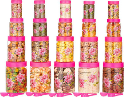 Flipkart SmartBuy Plastic Grocery Container  - 1200 ml, 650 ml, 350 ml, 250 ml(Pack of 20, Pink)