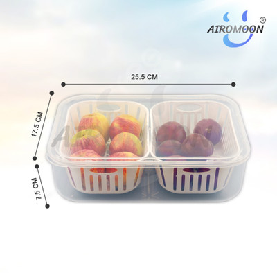 AIROMOON Plastic Fridge Container  - 2600 ml(White)