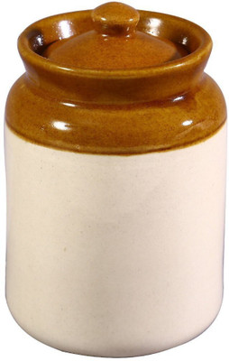 Jetwals Ceramic Pickle Jar  - 2000 ml(Brown)