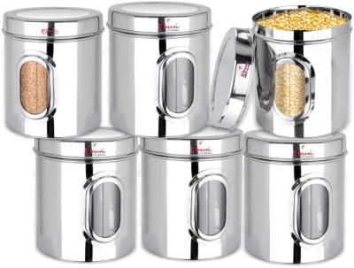 Ebun Stainless Steel Utility Container  - 1250 ml(Pack of 6, Silver)