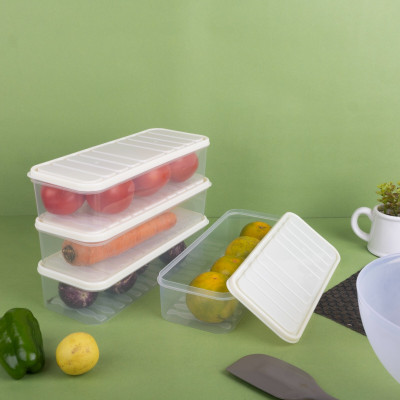 Suprita Plastic Fridge Container  - 1200 ml(Pack of 4, Clear)