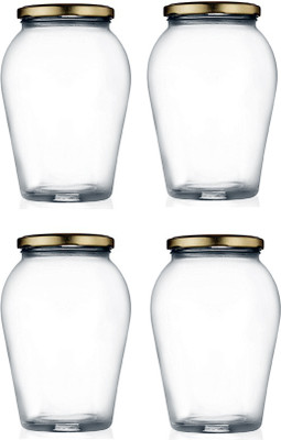 1st Time Glass Utility Container  - 350 ml(Pack of 4, Clear)