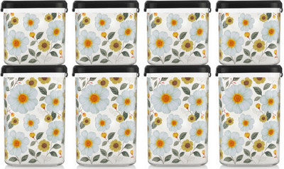 frazix Plastic Grocery Container  - 1100 ml, 600 ml(Pack of 8, Clear, Black)