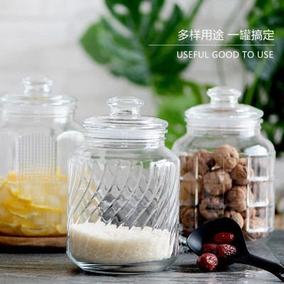 NAVPATH Glass Grocery Container  - 2000 ml(Pack of 6, Clear)
