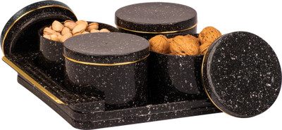 Selvel Polypropylene Utility Container  - 430 ml(Pack of 4, Black)